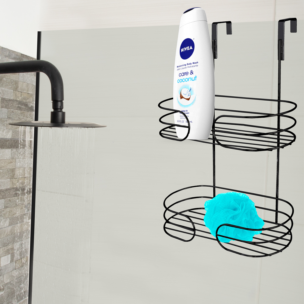 MATT BLACK OVER THE DOOR SHOWER CADDY - Image 2