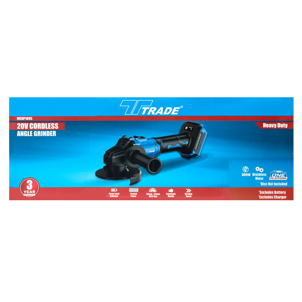 Trade 20V Angle Grinder 800W - Skin Only - Image 6