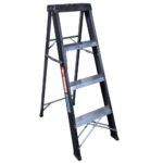 Black 4 Step A Frame Aluminium Ladder