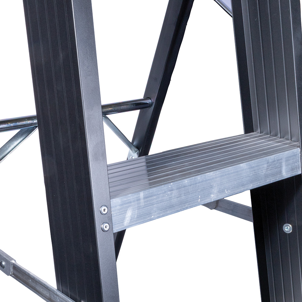 Black 4 Step A Frame Aluminium Ladder - Image 3