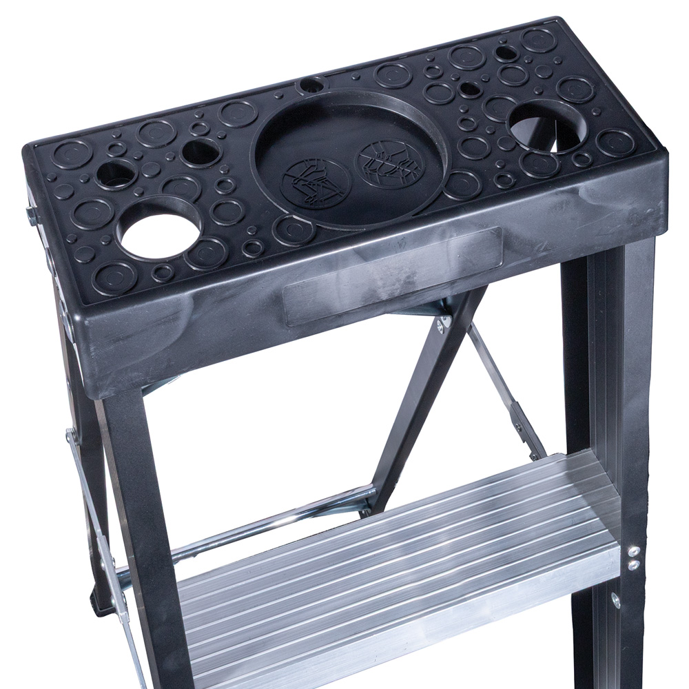 Black 4 Step A Frame Aluminium Ladder - Image 2